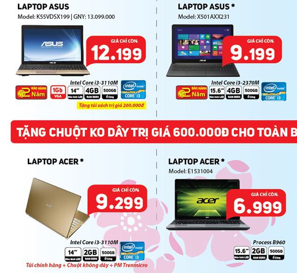 Giảm giá “khủng”, laptop ở siêu thị điện máy vẫn bán đắt hơn đại lý 5