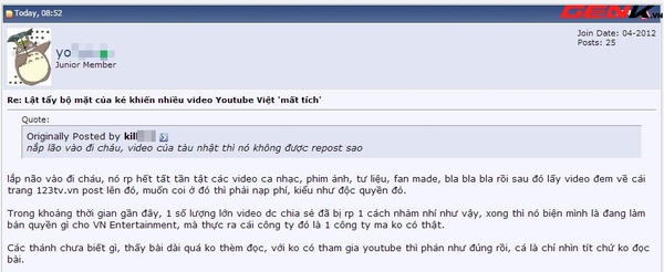 Cộng đồng mạng nghi ngờ “kẻ phá hoại Youtube Việt” là nhân viên 123tv 9
