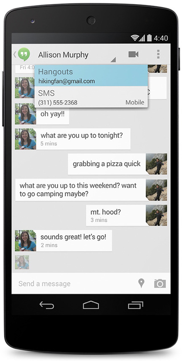 Hangouts and messaging integration