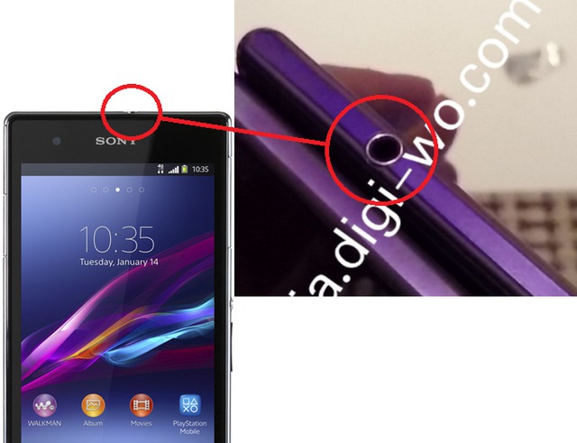 Earphone jack placement confirms that the larger model is the Sony Xperia Z1s