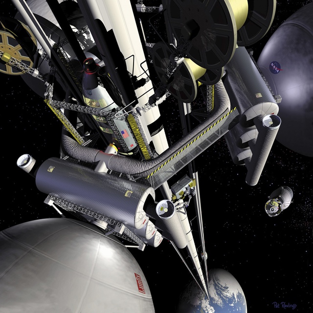  Bằng thang máy vũ trụ, bạn có thể du hành không gian dễ dàng và tiết kiệm hơn.