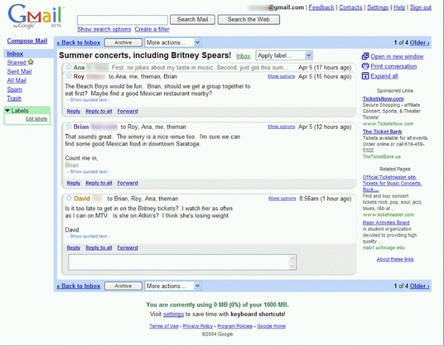 Nhìn lại giao diện trong 10 năm qua của Gmail
