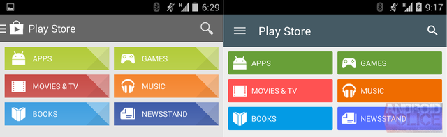 Rò rỉ giao diện Google Play Store 5.0 với ngôn ngữ thiết kế Material Design
