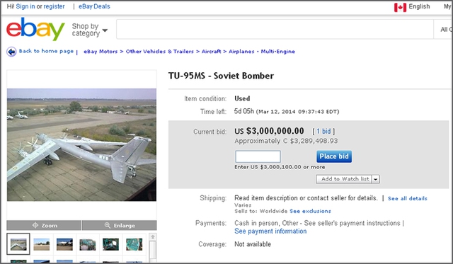 Ukraine rao b&aacute;n m&aacute;y bay n&eacute;m bom Tu-95 tr&ecirc;n eBay - Ảnh 1
