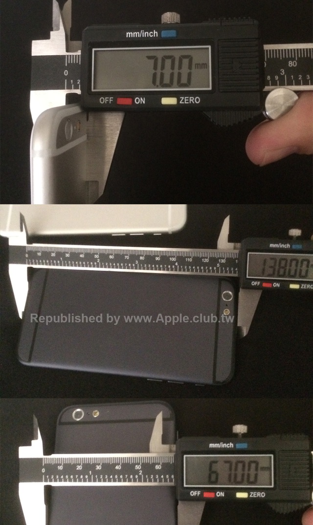 Độ dày của iPhone 6 đạt 7mm, mỏng hơn so với iPhone 5s?