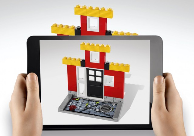 The Lego Fusion capture plate allows the app to identify the size and colors of the Lego b...