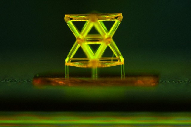Microscope image showing a single unit of the structure developed by the team, made from a...