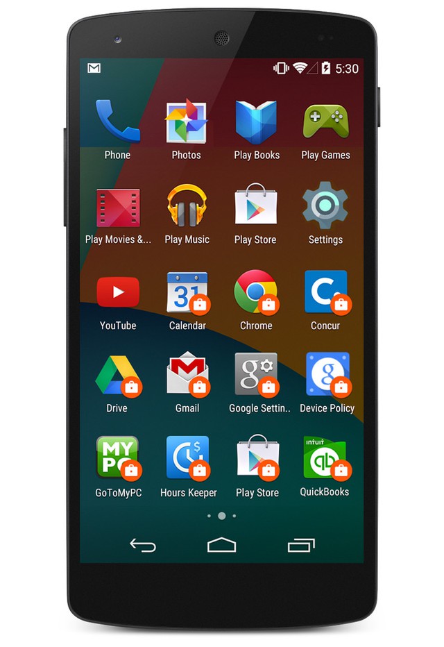 Managed apps in the launcher
