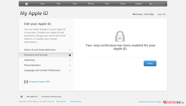Hướng dẫn bảo mật 2 lớp qua SMS trên Apple ID tại VN
