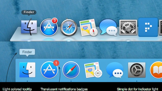 Một số thay đổi trong thiết kế của OS X Yosemite so với Mavericks