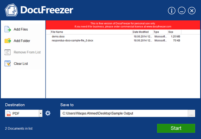 DocuFreezer - Chuyển đổi các định dạng tài liệu Office sang PDF và hình ảnh