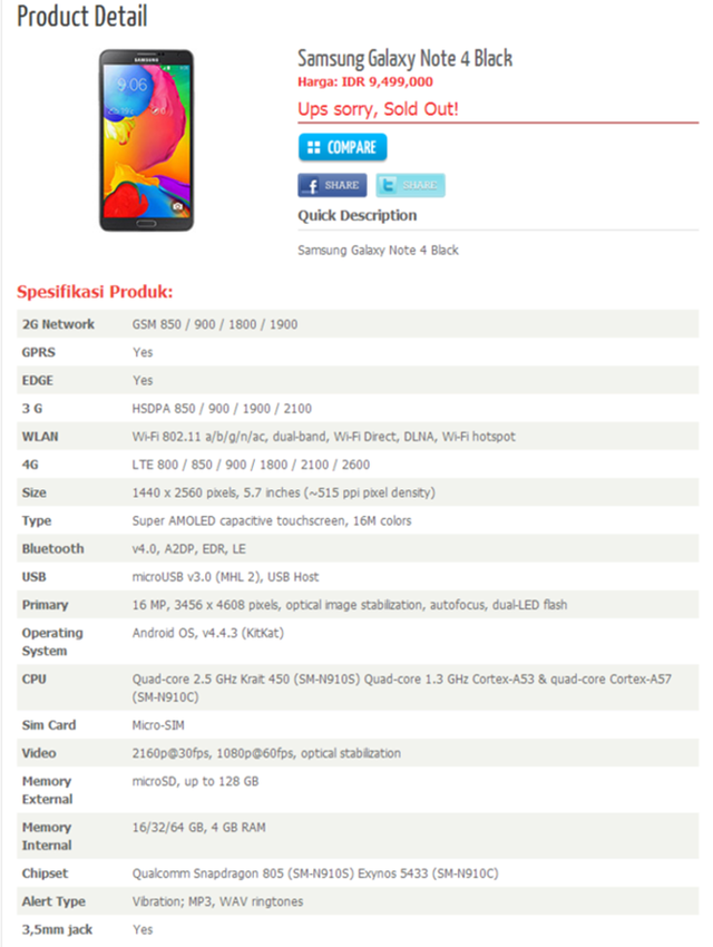 Galaxy Note 4 với RAM 4GB, cấu hình khủng lộ ảnh chính thức