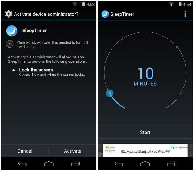 Sleep Timer - Th&ecirc;m t&iacute;nh năng Sleep cho Android