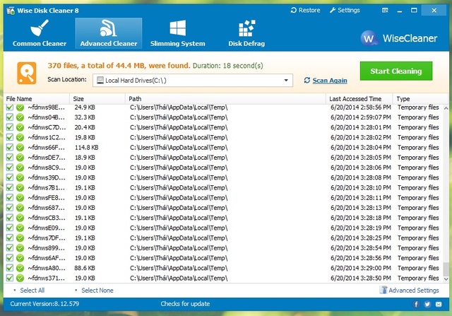 Tổng dọn dẹp Windows với Wise Disk Cleaner 8