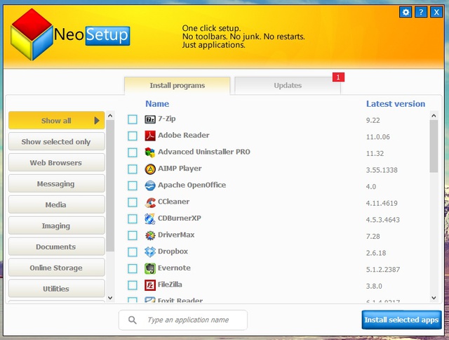 NeoSetup - Tải, cài đặt và cập nhật phần mềm tự động