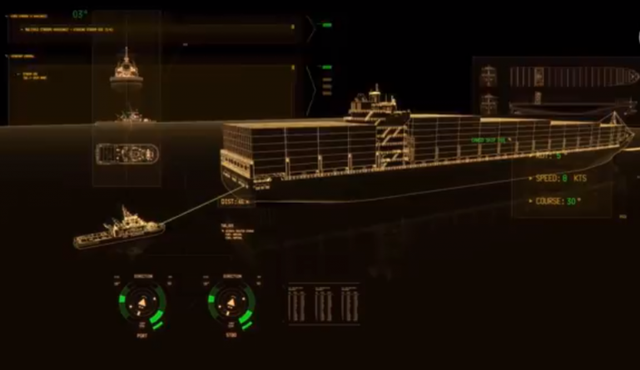 The heads-up display shows information from other ships