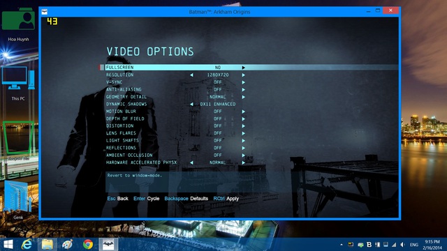 Đa số các game hiện nay đều hỗ trợ chế độ Windowed (No FullScreen)