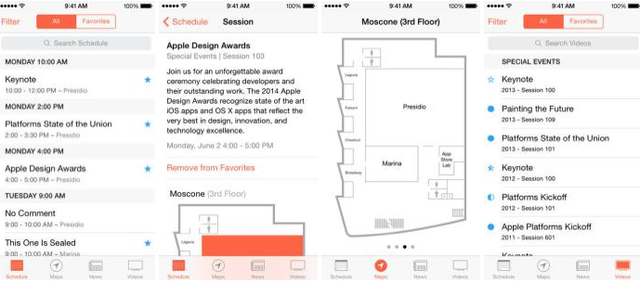 Apple cập nhật ứng dụng WWDC 2014, cung cấp lịch trình sự kiện