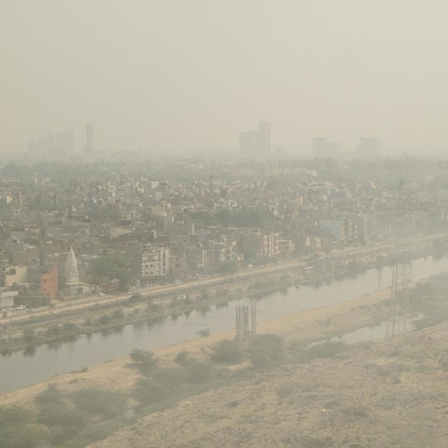 Bầu không khí vàng đục đầy bụi phủ khắp Delhi 