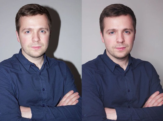  Sự khác biệt giữa ảnh chụp dùng flash cóc thông thường (trái) và ảnh chụp có tản sáng qua bóng bay (phải) 