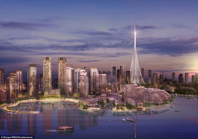 Chi phí xây dựng công trình The Tower tại cảng Dubai Creek sẽ tốn khoảng 1 tỉ USD. Bạn có thể nhìn toàn cảnh từ trên tòa tháp này. 