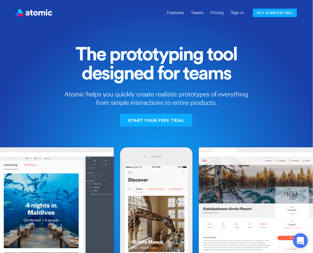  Atomic - một trong những công cụ prototype phố biến cho team thiết kế sản phẩm 