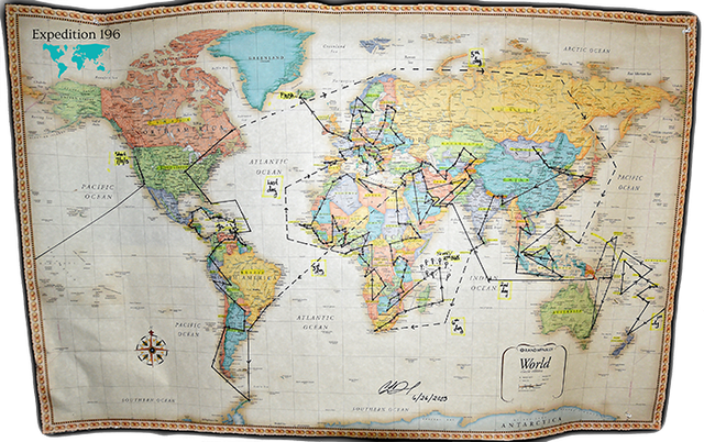  Bản đồ đánh dấu chuyến hành trình mang tên Expedition 196 của cô gái trẻ can đảm 
