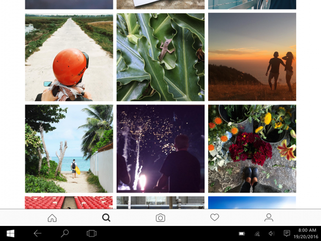  Giao diện ứng dụng Instagram trên nền Windows 10. 