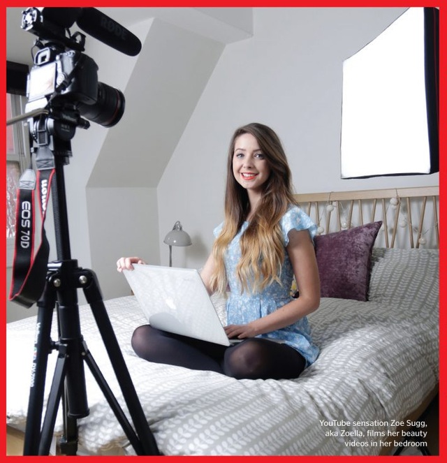  Vlogger Zoella - người nổi tiếng nhờ các đoạn video về làm đẹp trên YouTube. 