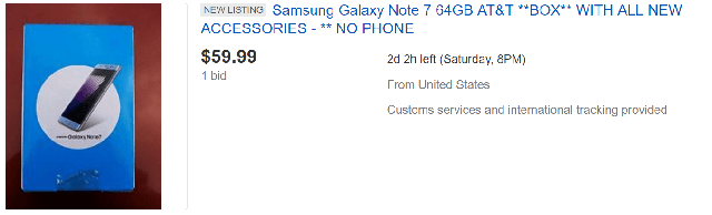 Hộp đựng Note7 trên eBay đang có giá lên tới 60 USD - Ảnh 2.