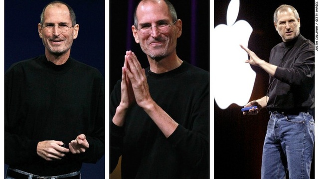 Áo len cổ lọ, quần jeans Levis và giày New Balance là loại trang phục gắn liền với hình ảnh của Steve Jobs.