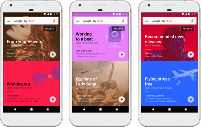  Giao diện mới của Google Play Music trong bản 7.0 