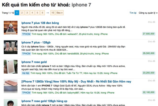  iPhone 7 xuất hiện nhan nhản trên các diễn đàn mua bán 
