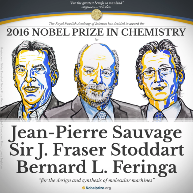 
Nobel Hóa học năm 2016 được trao cho 3 nhà khoa học với khám phá giúp chế tạo một chiếc xe hơi cỡ nanomet
