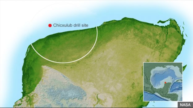  Sơ đồ địa điểm khảo sát: vành đai trắng là phần trên đất liền của miệng núi lửa, chấm đỏ là khu vực vòng đỉnh 