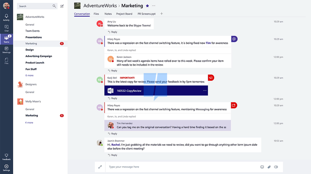 Ảnh chụp màn hình Microsoft Teams