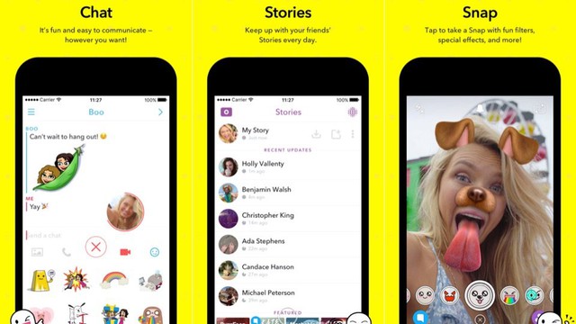  Năm vừa qua Snapchat đã có những phát triển đột phá, thậm chí Facebook không ít lần copy các tính năng của Snapchat 