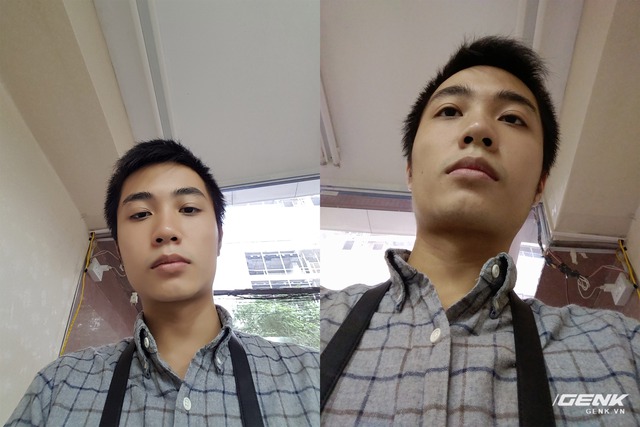  Camera selfie của Galaxy Note7 (trái) và Xiaomi Mi Mix (phải) khi đặt cùng một vị trí 