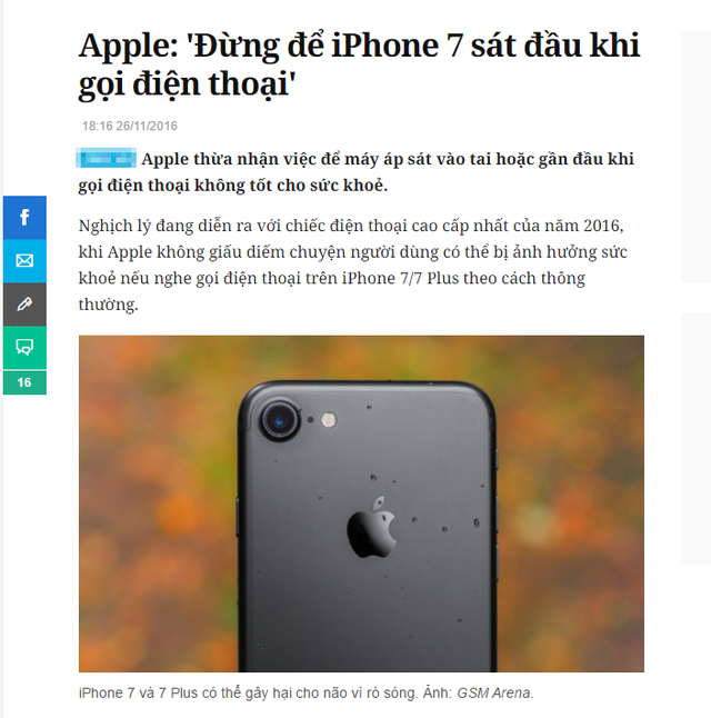 Không có chuyện Apple thừa nhận iPhone 7 rò sóng ảnh hưởng não, đừng tin vào những gì bạn thấy trên Facebook - Ảnh 1.