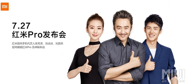  Lưu Thi Thi, Ngô Tú Ba và ​Lưu Hạo Nhiên là ba nhân vật nổi tiếng được Xiaomi lựa chọn để quảng cáo cho Redmi Pro tại Trung Quốc. Nhưng rồi nó cũng chẳng giúp do doanh số của chiếc máy này khá khẩm hơn được bao nhiêu. 