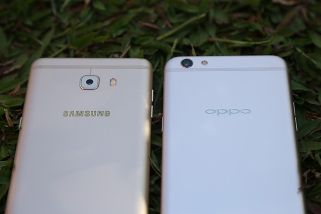  Samsung Galaxy C9 Pro có thiết kế rất giống với Oppo F3 Plus khi cùng sở hữu lớp áo được làm bằng kim loại 