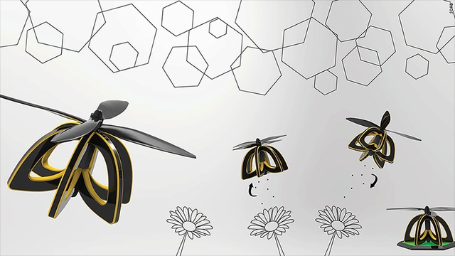 Mô tả quá trình thụ phấn của ong robot