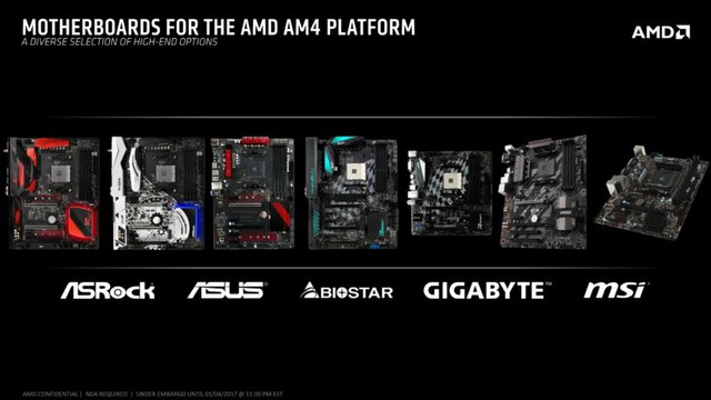  Các hãng phần cứng bắt đầu tung ra loạt bo mạch chủ hỗ trợ nền tảng AM4 của AMD. 