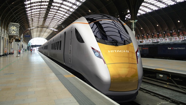 
Đoàn tàu Hitachi 801 chạy trên tuyến đường sắt Great Western Main Line của Anh.
