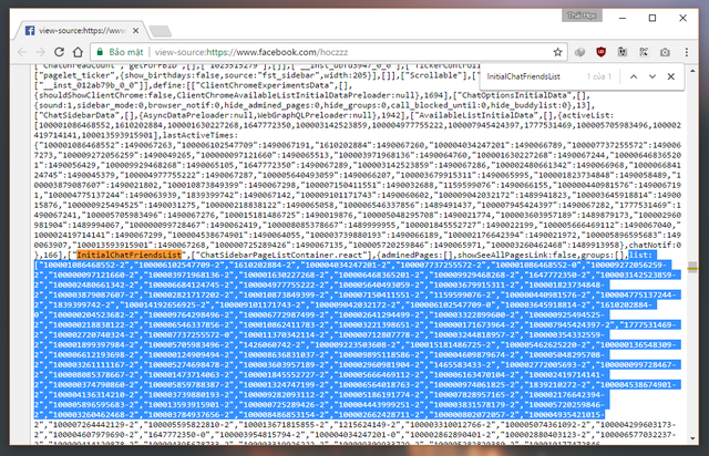  Khi nhập từ khóa vào, lập tức phần nội dung có liên quan sẽ xuất hiện. Bạn hãy chú ý đến các dãy số nằm trong phần “list:|”. Đó chính là mã Facebook ID của các tài khoản người dùng hay “thăm” nhà bạn nhất. 