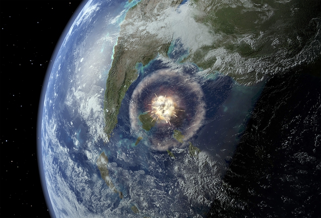  Hình ảnh vụ va chạm giữa một thiên thạch và trái đất khoảng 65 triệu năm về trước 