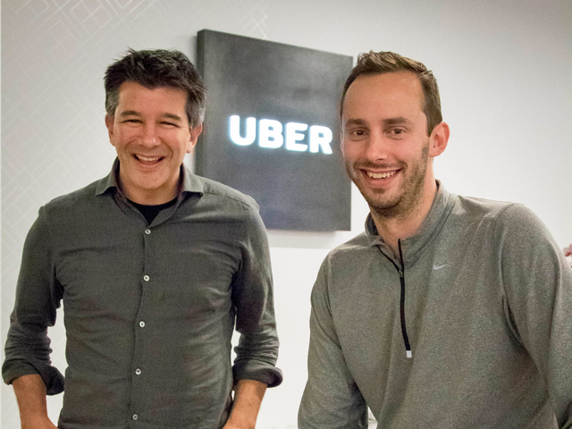  CEO Uber - ông Travis Kalanick (trái), và Anthony Lewandowski.​ 