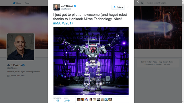  Tôi được điều khiển con robot tuyệt vời (và khổng lồ) này là nhờ có Công ty Công nghệ Hankook Mirae. Tuyệt! #MARS2017 