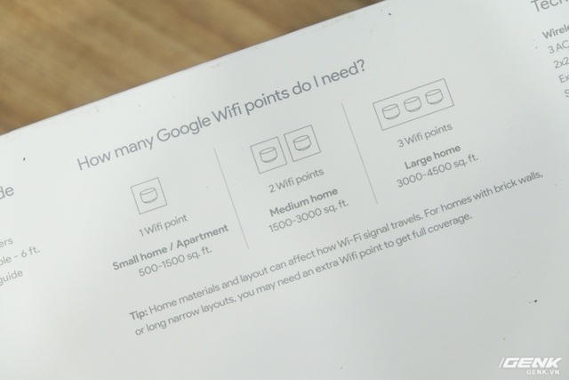 
Khuyến cáo của Google về lượng access point cần thiết dựa trên diện tích phòng​
