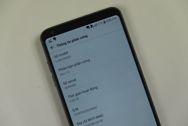  Đây là phiên bản LG G6 Hàn Quốc với mã LGM-G600S. Máy sở hữu bộ nhớ trong 64GB và công nghệ DAC 32-bit 